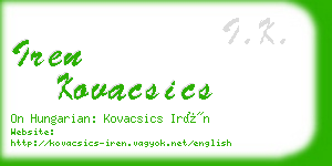 iren kovacsics business card